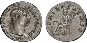 Trajanus 98-117
Denarius, Rome, 100, AG 3.52 g. Ref : C. 227, RIC 33
Conservation : NGC AU★ 5/5 - 4/5