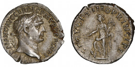 Trajanus 98-117
Denarius, Rome, 103-111, AG 3.58 g. Ref : C. 405a, RIC 190a
Conservation : NGC Choice AU 5/5 - 4/5