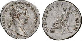Trajanus 98-117
Denarius, Rome, 100, AG 3.31 g.
Ref : C. 140, RIC 252
Conservation : NGC AU★ 5/5 - 4/5. Superbe