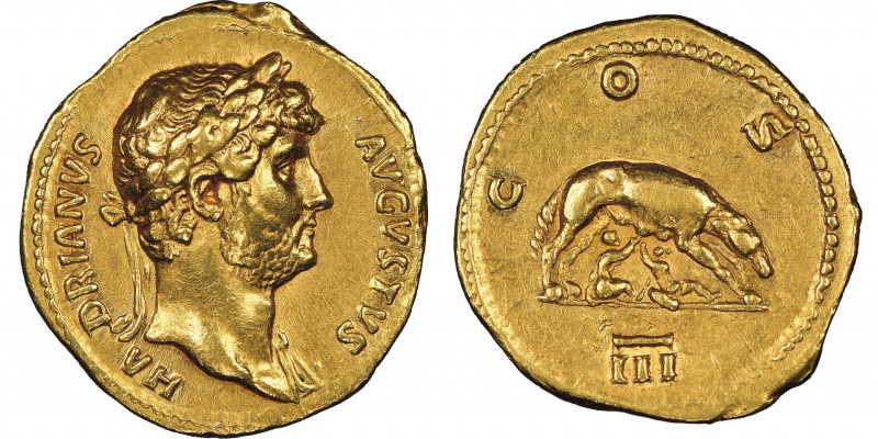 Hadrianus 117-138
Aureus, Rome, AU 7.27 g.
Ref : Cal 1233, RIC 193d
Conservation...