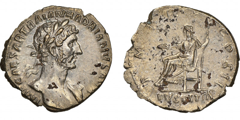 Hadrianus 117-138
Denarius, Rome, AG 3.30 g.
Ref : C. 877, RIC 42
Conservation :...