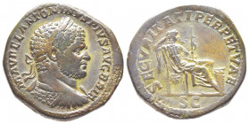 Caracalla 198-217
Sestertius, Rome, 210-213, AE 24.63 g. Ref : RIC 512a
Conservation : TTB/SUP