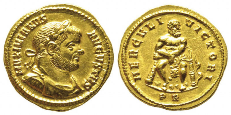 Maximianus Herculius Augustus 286 -305
Aureus, Treveri 293-294, AU 5.51 g.
Avers...