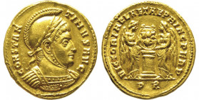 Constantinus I 307-337
Solidus, Rome, AU 4.33 g.
Ref : Cohen 641 (100 Fr.), Depeyrot 18/2
Ex Gemini, 09/01/2007, lot 459
Conservation : traces de mani...