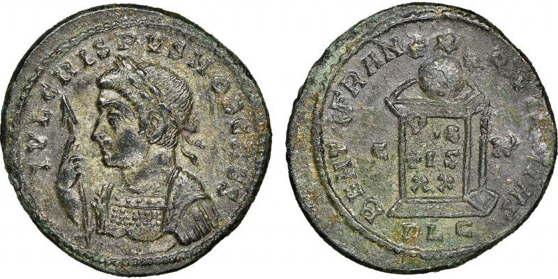 Crispus, Caesar, AD 316-326
Nummus, Lugdunum, Billon 3.38 g.
Ref : RIC 138 (R4),...