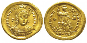 Honorius 383-423
Solidus, Constantinople, 408-420, AU 4.44 g. Ref : RIC (Thedosius II) 201, Dep. 73/1 Conservation : Superbe