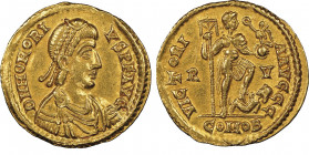 Honorius 393-423
Solidus, Ravenne, AU 4.44 g.
Ref : RIC X1287, Ran.12
Conservation : NGC Choice XF 5/5 - 3/5