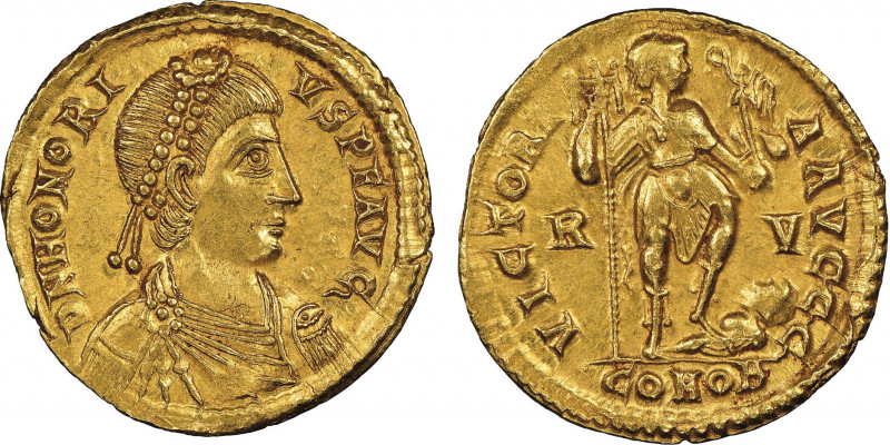 Honorius 393-423
Solidus, Ravenne, AU 4.47 g.
Ref : RIC X1287, Ran.12
Conservati...