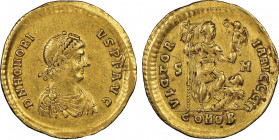Honorius 393-423
Solidus, Sirmium, AU 4.39 g.
Ref : RIC X2
Conservation : rayures sinon NGC Choice VF 5/5 - 1/5