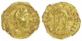 Ricimer Magister Militum au nom de Leo I
Solidus, Rome, 461-465, AU 4.34 g.
Ref : RIC 2518, Lacam 20.97
Conservation : NGC XF 4/5 - 3/5. Rarissime et ...
