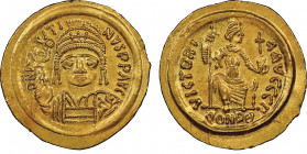 Iustinus II 565-578
Solidus, Ravenne, AU 4.42 g.
Ref : Hahn 21
Conservation : infimes rayures NGC MS 5/5 - 3/5