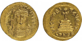 Tiberius II Constantine, 578-582
Solidus, Constantinople, AU 4.48 g.
Ref : Sear 422, Ratto 917
Conservation : NGC MS 5/5 - 4/5. FDC