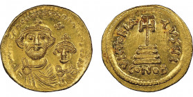 Heraclius & Heraclius Constantine 613-641
Solidus, Constantinople, AU 4.43 g. Ref : Sear 746, MIB 26
Conservation : Superbe