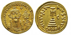 Constans II 641-668
Solidus, Syracuse, AU 4.39 g. Ref : Sear 1076, Hahn 89 Conservation : coups sinon Superbe