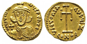 Iustinianus II 685-695
Tremissis, atelier en Italie, ""M"" (Rome?), AU 1.46 g. Ref : Hahn 31 (Rom, 2), DOC 75c, Sear 1324 Conservation : rayures au re...