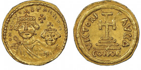 Avars, Roi incertain , 6e-7e siècle
Solidus d'imitation de l'atelier de Ravenna, AU 4.33 g.
Ref : Boutin 308 (this coin), Jonas 7-8 var, MIB 110d6
Ex ...