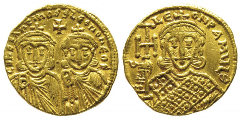 Constantinus V 741-775 avec Leo IV 751-775
Solidus avec Leo IV, Constantinople, ...