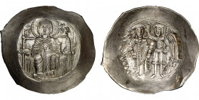 Isaac II Angelus 1185-1195
Aspron trachy en electrum, Constantinople, 4.49 g. Ref: Sear 2002
Ex Vente NGSA, 11/12/2006, lot 296
Conservation : signes ...