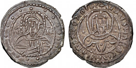 Manuel II Palaeologus 1391-1423
1/2 Stavraton, Constantinople, 1403-1425, AG 3.65 g.
Ref : Sear 2551, DOC 1412-1467 var.
Ex Vente Stack's, Moneta Impe...