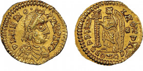 Visigoths
Tremissis au nom de Zeno, 474-507, AU 1.46 g.
Ref : MEC 173 (Valentinian III)
Conservation : NGC Choice AU ★ 5/5 - 4/5