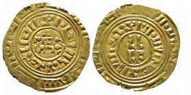 Orieent Latin
Crusaders, anonyme XIIe siècle
Besant d'or du Royaume de Jérusalem, 1187-1260, AU 3.44 g.
Ref : Metcalf 123 var. - CCS.2
Conservation : ...