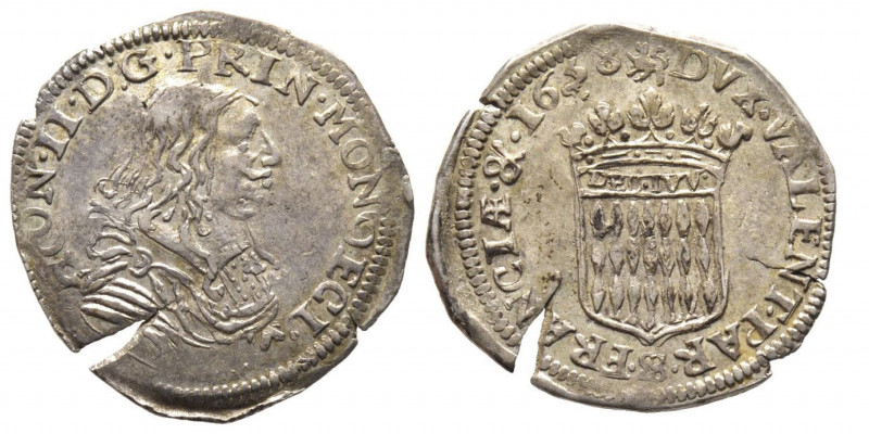 Honoré II 1604-1661
1/12 Écu ou 5 Sols, 1658, AG 2.26 g.
Ref : G. MC16, CC 52, C...