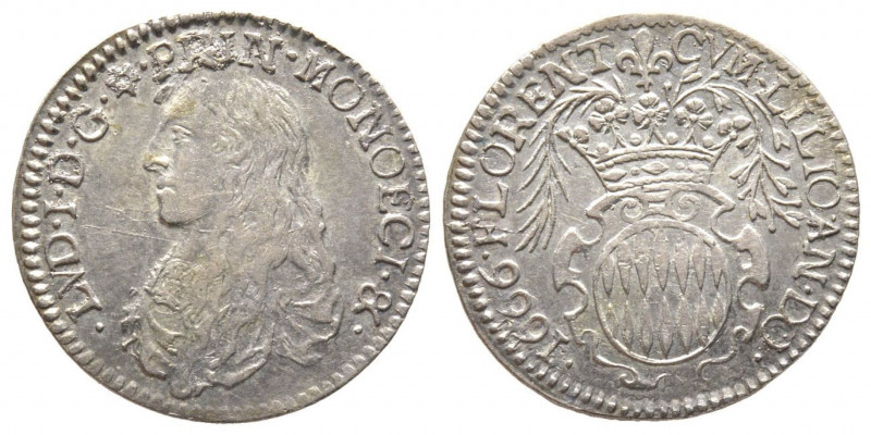 Louis I 1662-1701
1/12 Écu ou 5 Sols, 1666, type au buste juvénile, AG 2.37 g. R...