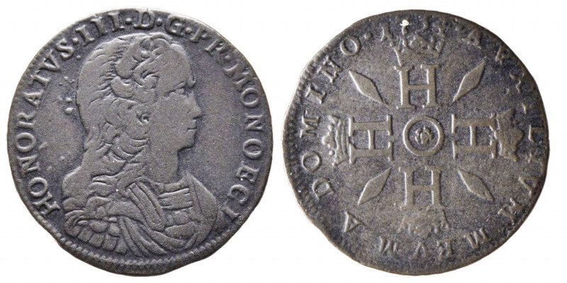 Honoré III 1733-1795
Pezzetta ou 3 Sols, 1734, Billon 4.29 g. Ref : G MC100 var ...