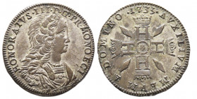 Honoré III 1733-1795
Pezzetta ou 3 Sols, 1735, Billon 4.5 g.
Ref : G MC100, CC 168
Conservation : Superbe. Conservation exceptionnelle