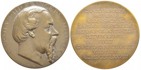 Charles III 1856-1889
Médaille en bronze, 1879, AE 78.27 g. 56 mm par Ponscarme
Avers: CAROLVS III PRINCEPS MONOECI
Revers : CAROLI BORROM PATRONI AED...
