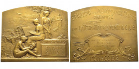 Albert I 1889-1922
Plaque en bronze 1912, MEETING DES AEROPLANES MARINS, AG 195.71 g. par Szirmai 83x71 mm
Conservation : Superbe