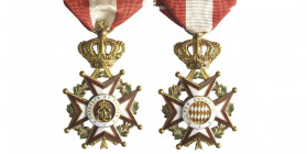 Décoration en or avec son ruban, Albert Ier, "Croix de Chevalier de l'ordre de St Charles", AU 13.35g.