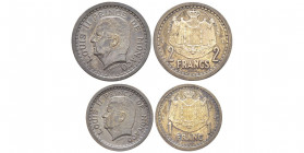 Louis II 1922-1949
Coffret avec 1 et 2 Francs ESSAI, AG 5.2 et 10.4 g.
Ref : G. MC 133-131
Conservation : FDC, livrées dans leur coffret d'origine
Qua...