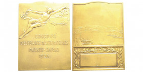 Louis II 1922-1949
Plaque en bronze, 1926, Concours d'Élegancee d'automobiles Monte-Carlo 1926, AE 103.85 g. par 51X70 mm
Conservation : Superbe.