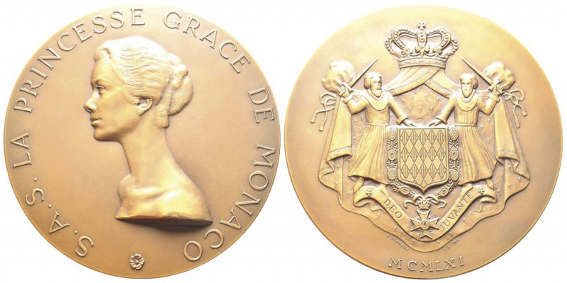 Médaille en bronze, "Grace de Monaco", 1961, AE 365.6 g.
opus C. Merzagora
Conse...