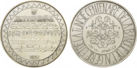 Algerie, République 1962-
Médaille en argent, de Josette Hébert-Coëffin, «Centenaire de la banque de l’Algérie et de la Tunisie», 1951. AG 173 g., 76 ...