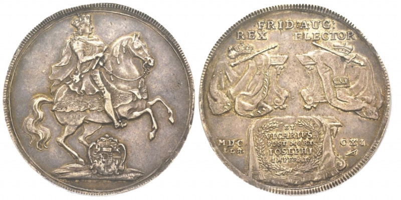 Sachsen
Friedrich August I 1694-1733
Taler, 1711 ILH, AG 29.15 g. Ref : Dav. 265...