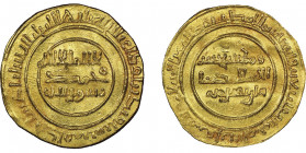 Zirids
al-Mu'izz b. Badis AH 406-454 (1016-1062)
Dinar, Tunisie, Al Qayrawan, 445 AH, AU 4.05g.
Ref : Album 458
Conservation : NGC MS 61. Superbe