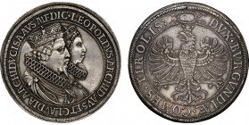 Leopold V Comte de Tirol 1619-1632
2 Taler, Hall, ND (1626), AG 57.23 g.
Ref : Dav 3331
Conservation : rayures sinon presque FDC