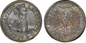 Leopold V Comte de Tirol 1619-1632
2 Taler, Hall, 1626, AG 57.19 g. Ref : Dav 3336, KM#609.2 Conservation : NGC MS 64. FDC. Top Pop : le plus beau con...