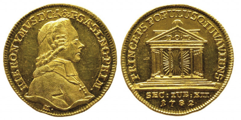 SALZBURG
Hieronymus Graf Colloredo 1772-1803
Ducat, 1782 M, AU 3.49 g. Ref : Fr-...