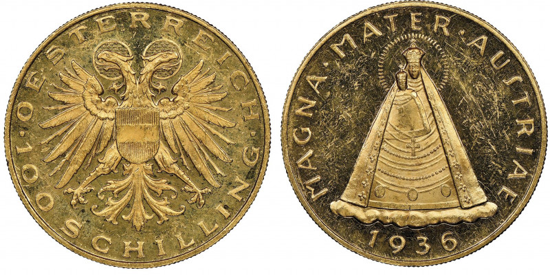 République 1918-
100 Schilling, 1936, AU 23.52 g.
Ref : Fr. 522, KM#2857
Conserv...