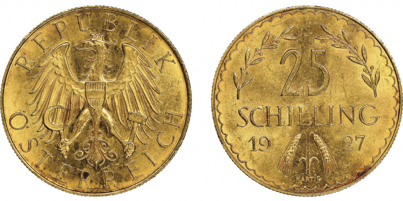 Republik, 1918-1938.
25 Schilling 1927, AU 5.81 g.
Ref : Fr. 521, KM#2841
Conser...