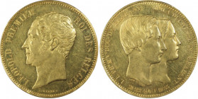 Léopold I 1831-1865
100 francs, Bruxelles, 1853, AU 32.25 g. Tranche inscrite en relief
Ref : Dupriez 538, Fr. 409
Conservation : PCGS AU 58. Superbe ...
