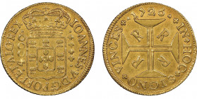 Brazil
Joao V, 1706-1750. 
4000 Reis, Rio, 1725, AU 10.5 g. Ref : Fr.27
Conservation : NGC AU 53