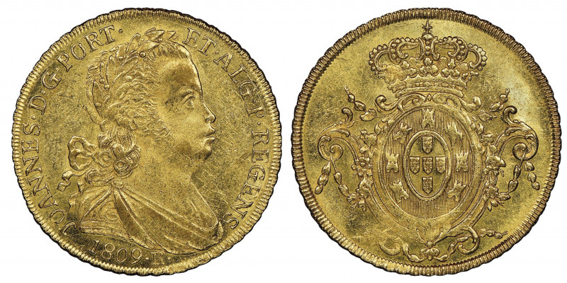 Brazil
Joao VI 1799-1816
6400 reis, Rio, 1809, AU 14.36 g. Ref : Fr. 93
Conserva...