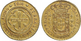 Brazil 
Joao VI 1799-1816
4000 Reis, Rio, 1808, AU 8.06 g. Ref : Fr.95, KM#235.1
Conservation : NGC AU 58