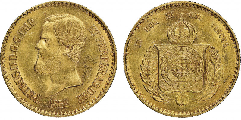 Pedro II 1831-1889
20000 Reis, Rio, 1852, AU 17.85 g. Ref : Fr.121, KM#463 Conse...