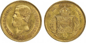 Pedro II 1831-1889
20000 Reis, Rio, 1852, AU 17.85 g. Ref : Fr.121, KM#463 Conservation : NGC MS 63