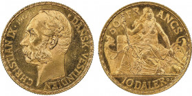 Indes occidentales danoises (Danish West Indies)
Christian IX 1863-1906
10 Daler (50 Francs), Copenhagen, 1904, AU 
Ref : KM#73, Fr-2
Conservation : N...